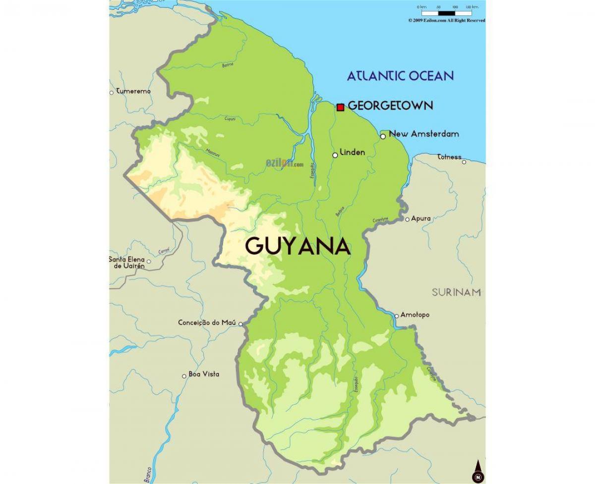 kaart Guajaana