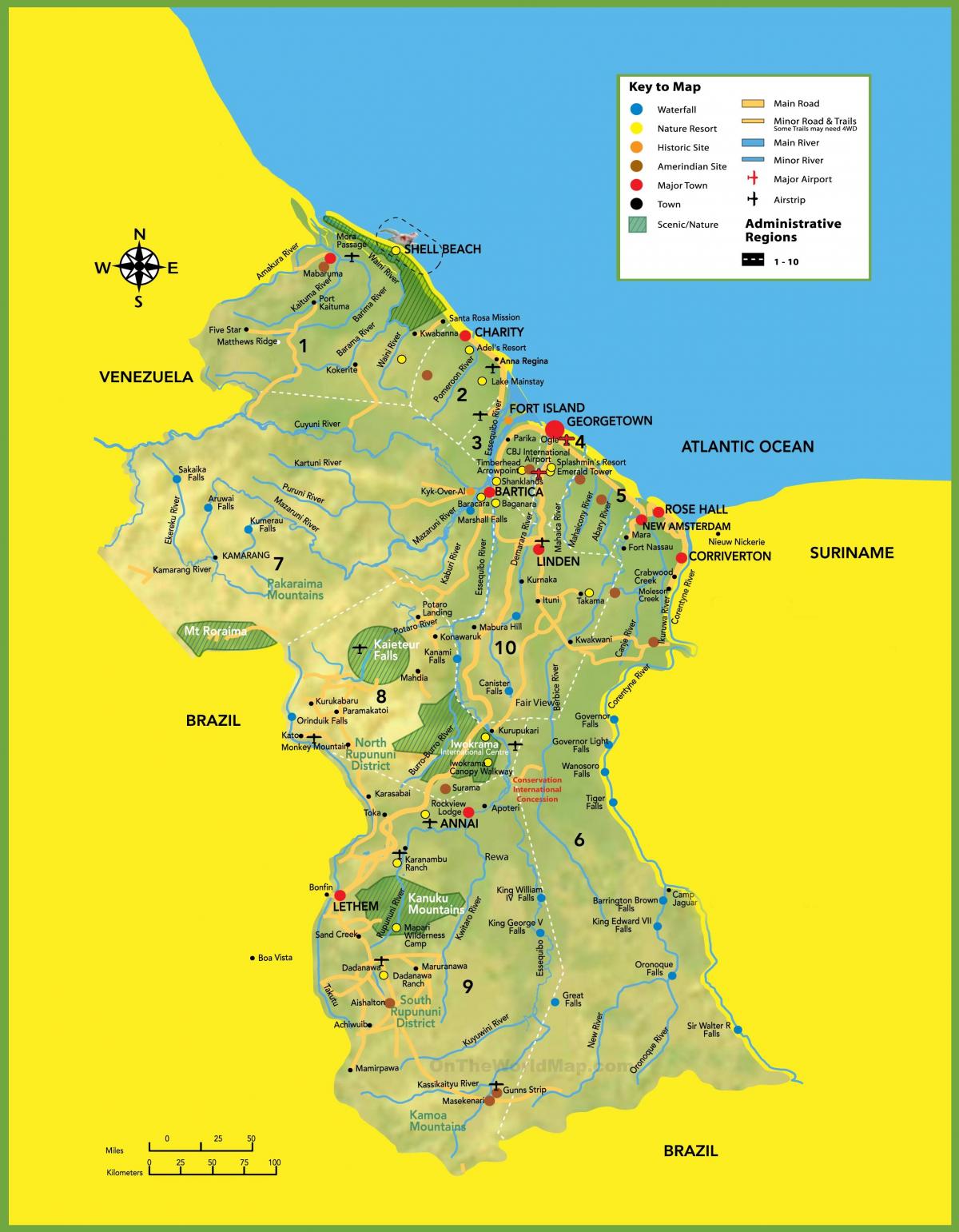 kaart, pilt, Guyana
