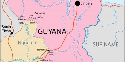 Kaart Guyana asukoha kohta maailmas