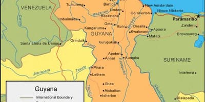 Kaart Guyana poliitilise 